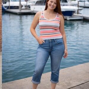 Lee Riders Bootcut Capri Jeans Size 12B Womens Denim Pants Mid Rise Cotton  Blue